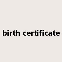 birth certificate是什么意思