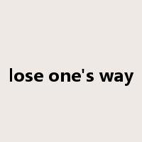 lose one's way是什么意思