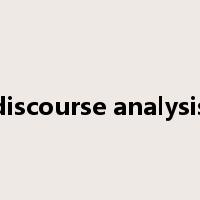discourse analysis是什么意思