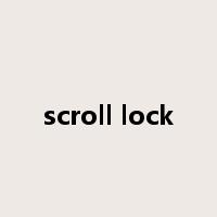scroll lock是什么意思