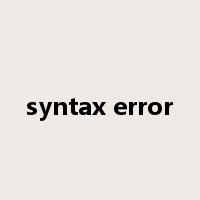 syntax error是什么意思