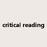 critical reading是什么意思