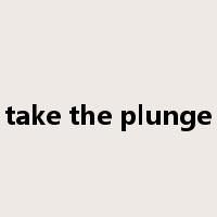 take the plunge是什么意思