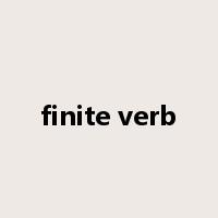 finite verb是什么意思