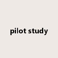 pilot study是什么意思