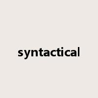 syntactical是什么意思
