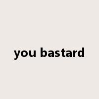 you bastard是什么意思