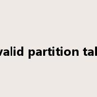 invalid partition table是什么意思