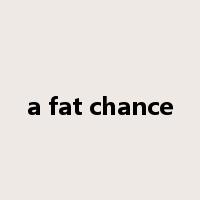 a fat chance是什么意思