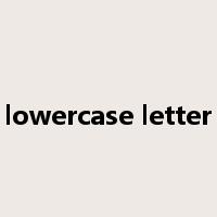 lowercase letter是什么意思