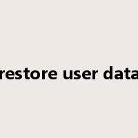 restore user data是什么意思