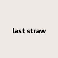 last straw是什么意思