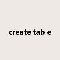 create table是什么意思