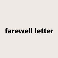 farewell letter是什么意思