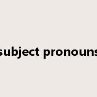subject pronouns是什么意思