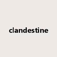 clandestine是什么意思
