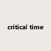 critical time是什么意思