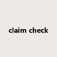 claim check是什么意思