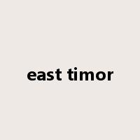 east timor是什么意思
