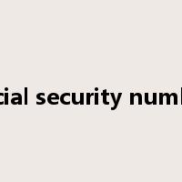 social security number是什么意思