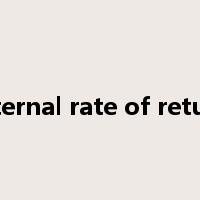 internal rate of return是什么意思