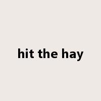 hit the hay是什么意思