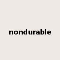 nondurable是什么意思