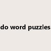 do word puzzles是什么意思