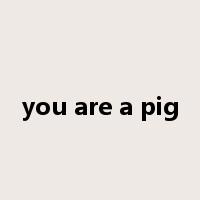 you are a pig是什么意思