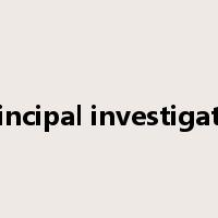 principal investigator是什么意思