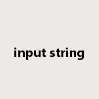input string是什么意思