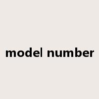 model number是什么意思