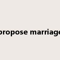 propose marriage是什么意思