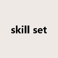 skill set是什么意思
