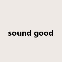 sound good是什么意思