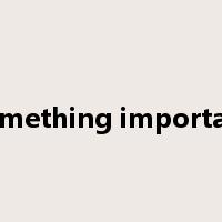 something important是什么意思