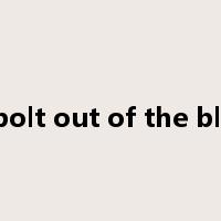 a bolt out of the blue是什么意思