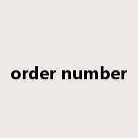 order number是什么意思