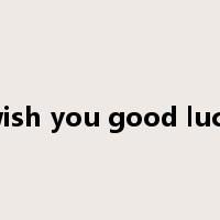 wish you good luck是什么意思