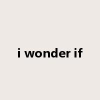 i wonder if是什么意思