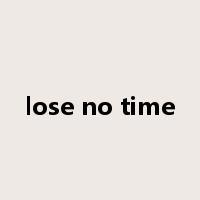 lose no time是什么意思