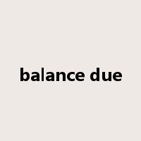 balance due是什么意思