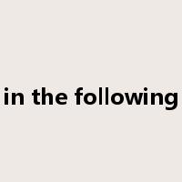 in the following是什么意思