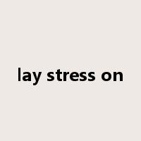 lay stress on是什么意思