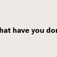 what have you done是什么意思