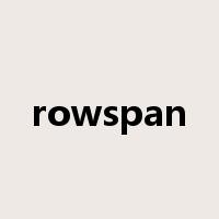 rowspan是什么意思