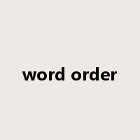 word order是什么意思