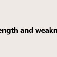 strength and weakness是什么意思
