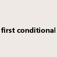 first conditional是什么意思