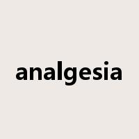 analgesia是什么意思